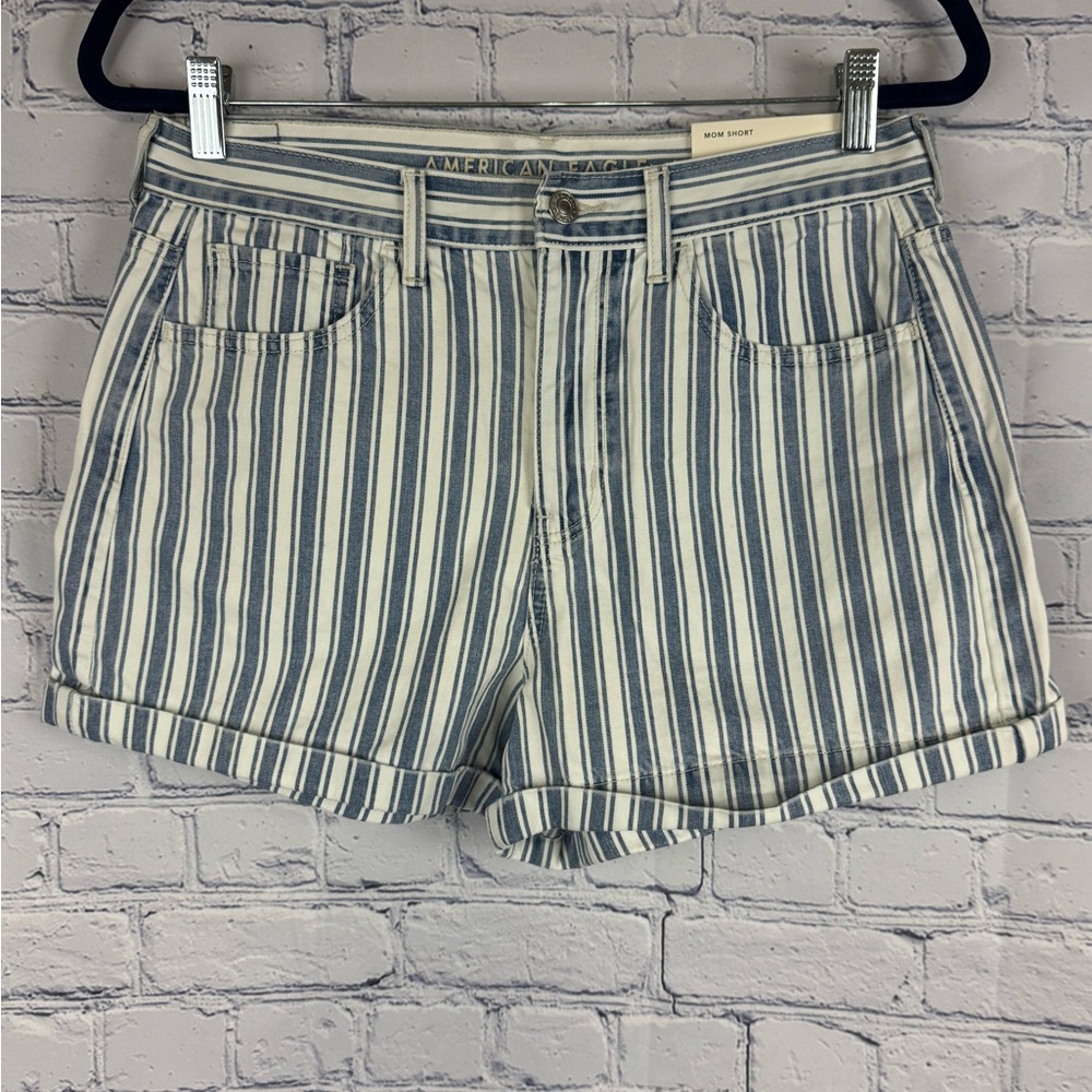 American Eagle Outfitters Blue and White Jean Shorts